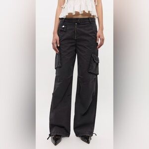 Ganni NWT Wide Leg Cargo Pants - Black